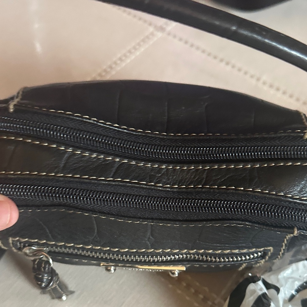 Tignanello Black Textured Crossbody Bag - Picture 2 of 4
